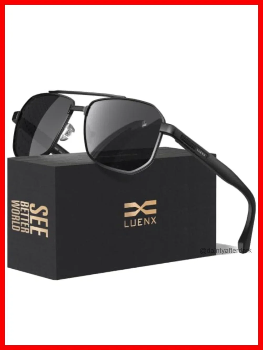 Polarized Aviator Square Sunglasses for Men UV Protection Lightweight Metal